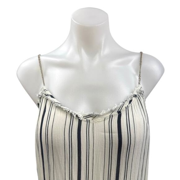 Muche Et Muchette White Stripe Chain Strap Cami Camisole Midi Shift Tank Dress S - Picture 4 of 5